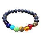 Lávaköves csakra harmonizáló karkötő Buddha dísszel 