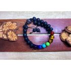 Kétsoros Csakraharmonizáló Lávaköves Ásvány Karkötő