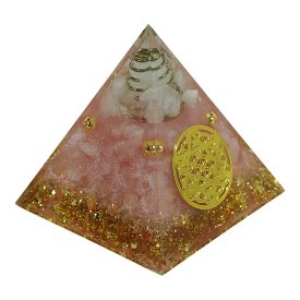 Rózsakvarc orgonit piramis