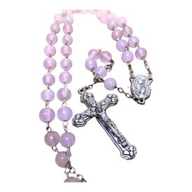 Rózsakvarc ásvány rózsafüzér