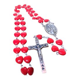 Szíves rózsafüzér szentképes dobozkában