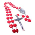 Szíves rózsafüzér szentképes dobozkában