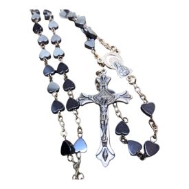 Hematit ásvány rózsafüzér szív