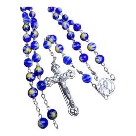 Virágmintás gyöngy rózsafüzér