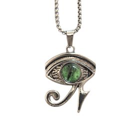 Hórusz szeme zöld kővel nyaklánc