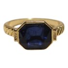 Szögletes kék köves gyűrű
