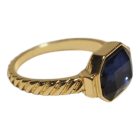 Szögletes kék köves gyűrű