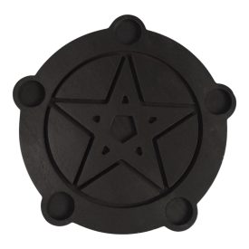 Pentagramos gyertyatartó fekete