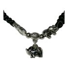 Elefántos fekete karkötő