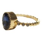 Ovális kék köves gyűrű