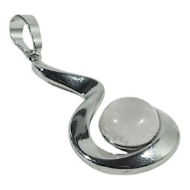 Rózsakvarc hullámos medál