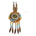 Nyaklánc kék és sárga kővel