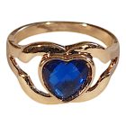 Királykék szíves gyűrű