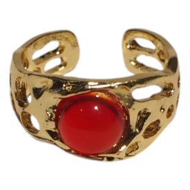 Piros köves csipke gyűrű