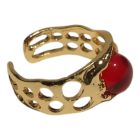 Piros köves csipke gyűrű