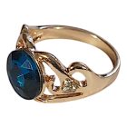 Kék ovális köves gyűrű