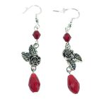 Piros köves fülbevaló