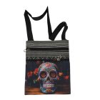 Virágos koponyás oldaltáska