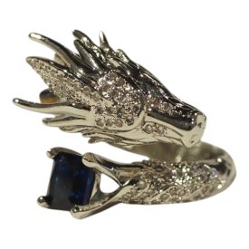 Sárkány gyűrű kék kővel