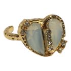 Opálos szív gyűrű