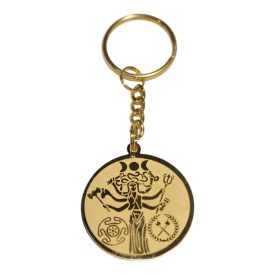Hekaté istennő kulcstartó aranyszínben