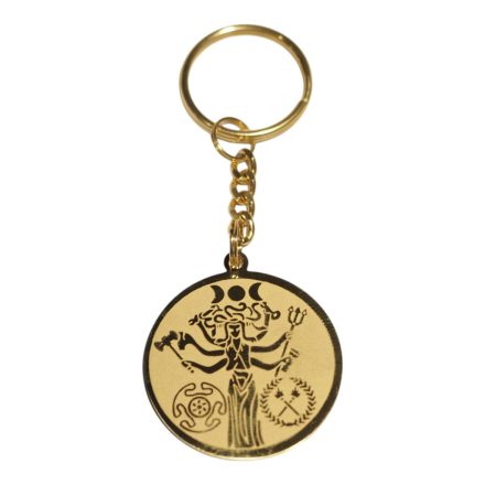 Hekaté istennő kulcstartó aranyszínben