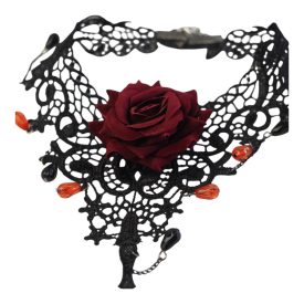 Gótikus csipke nyakpánt függőkkel